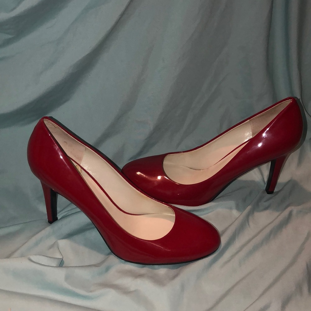 Red Leather Business Heels